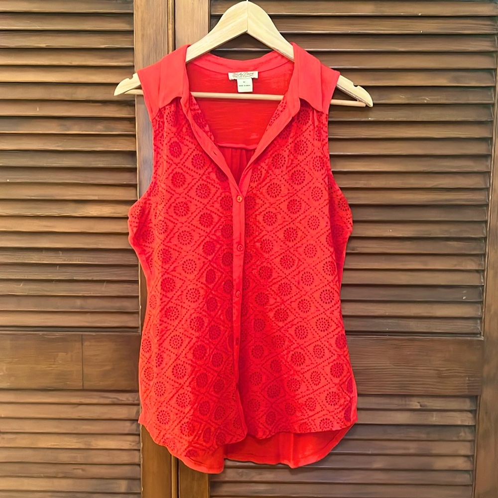Lucky brand red sleeveless top